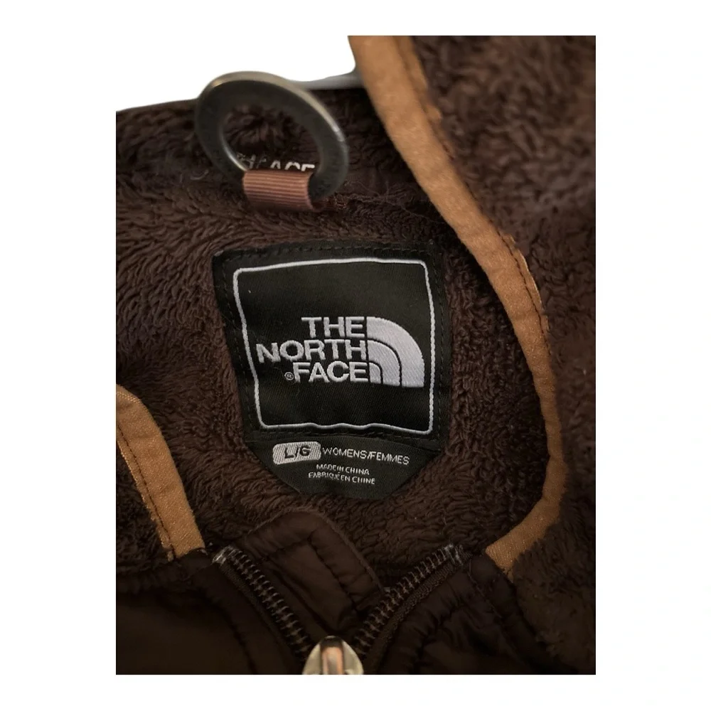 THE NORTH FACE JACKET BROWN FLEECE WITH HOOD SIZE LARGE - Picture 3 of 4